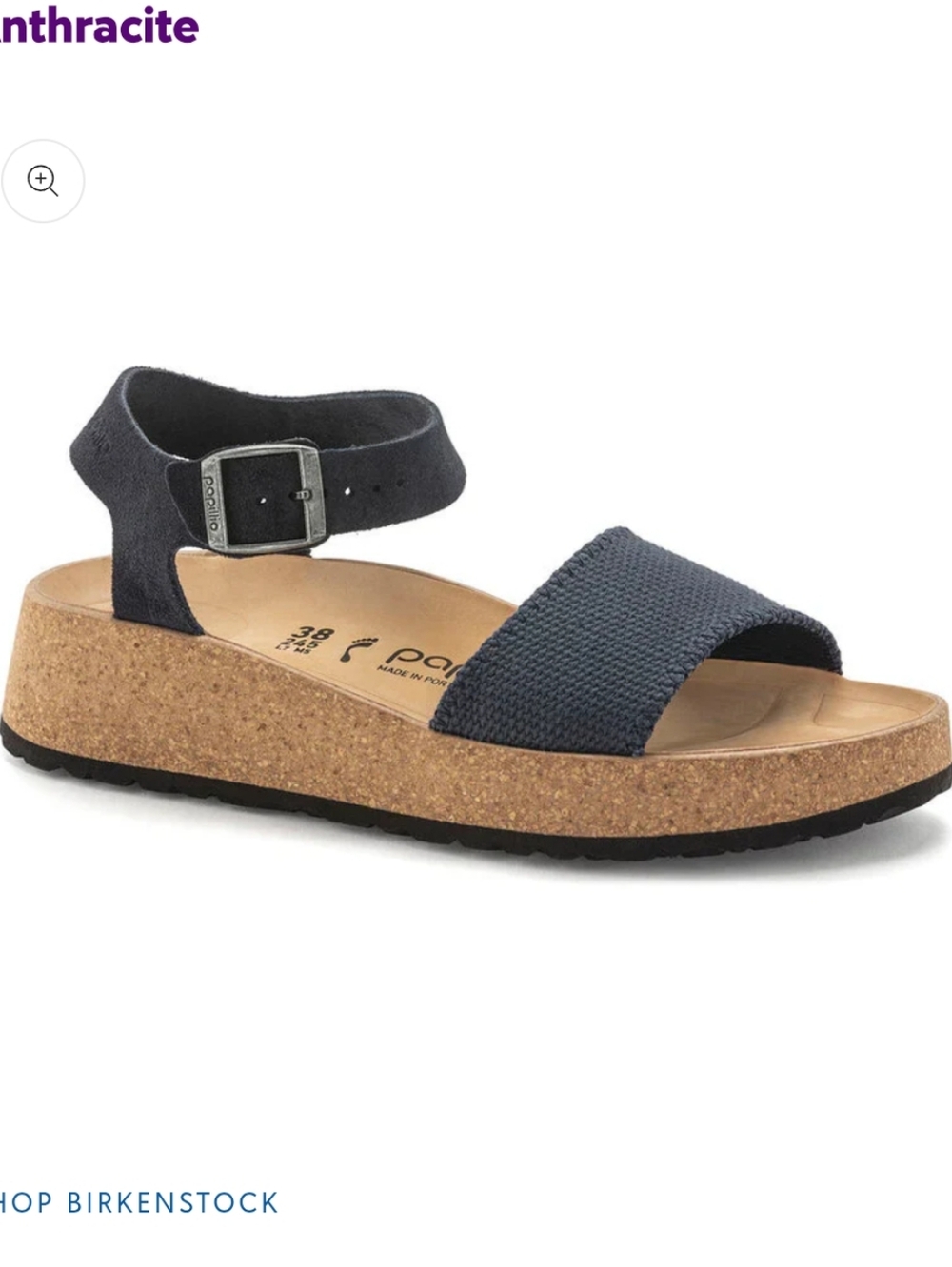 NIB Birkenstock Navy Glenda Platform Sandals From Papillio